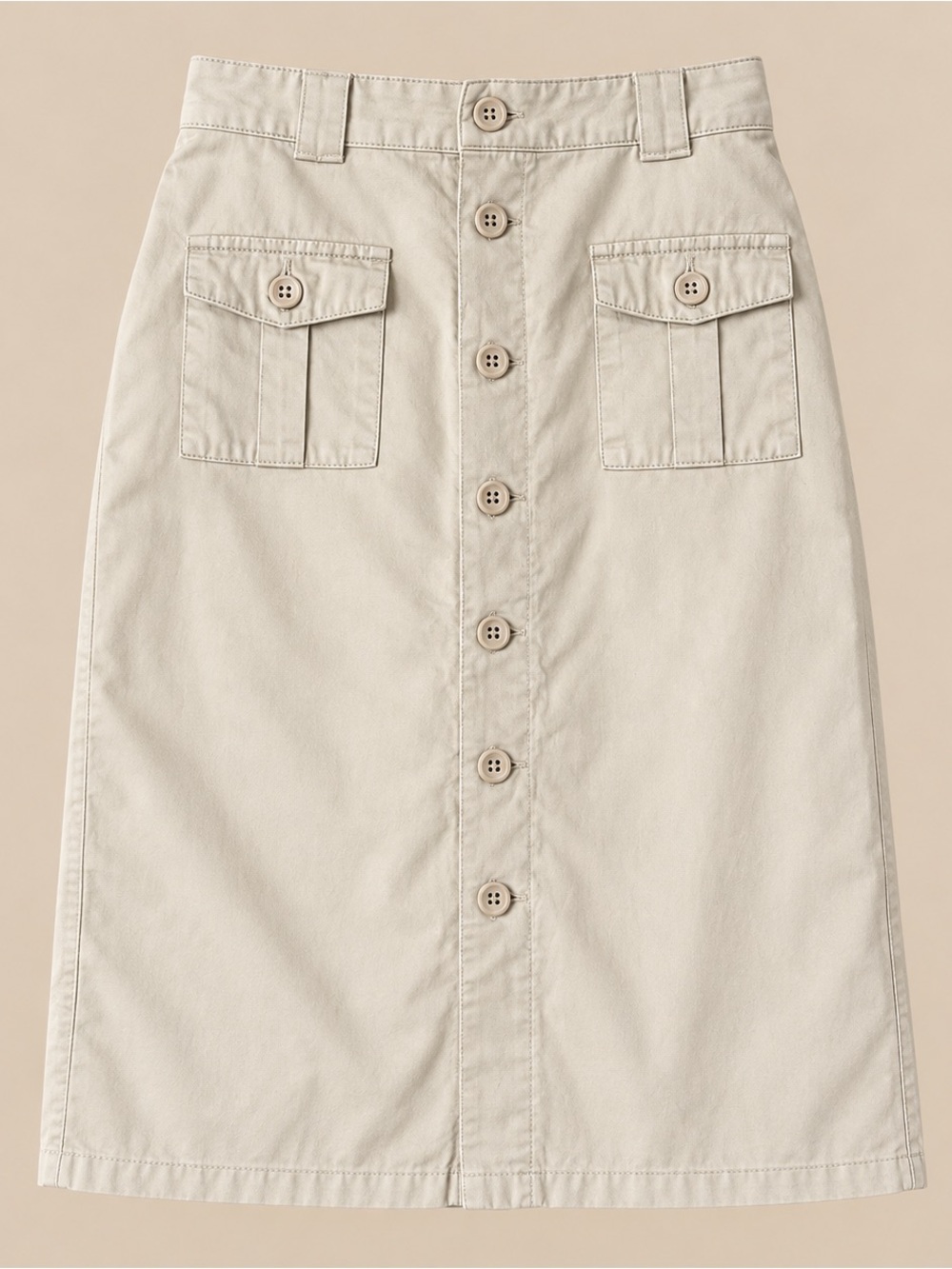 Y2K Vintage Collegiate Gap Khaki Button Front Skirt 2